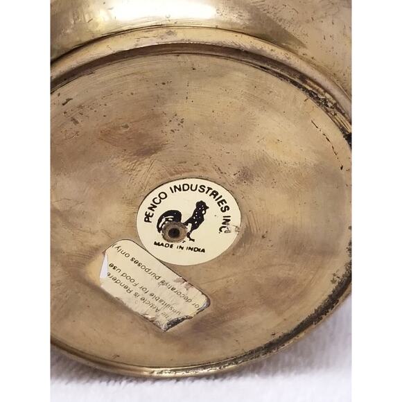 Penco Industries Inc Made in India brass blue inlay w/parrots item498 - Picture 9 of 9